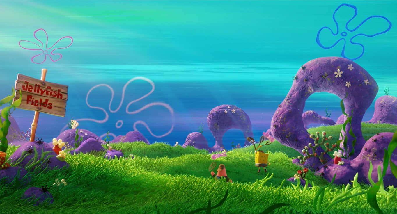 Opdag en verden af majestætiske skønhed, dybt begravet under overfladen - Jellyfish Fields. Wallpaper