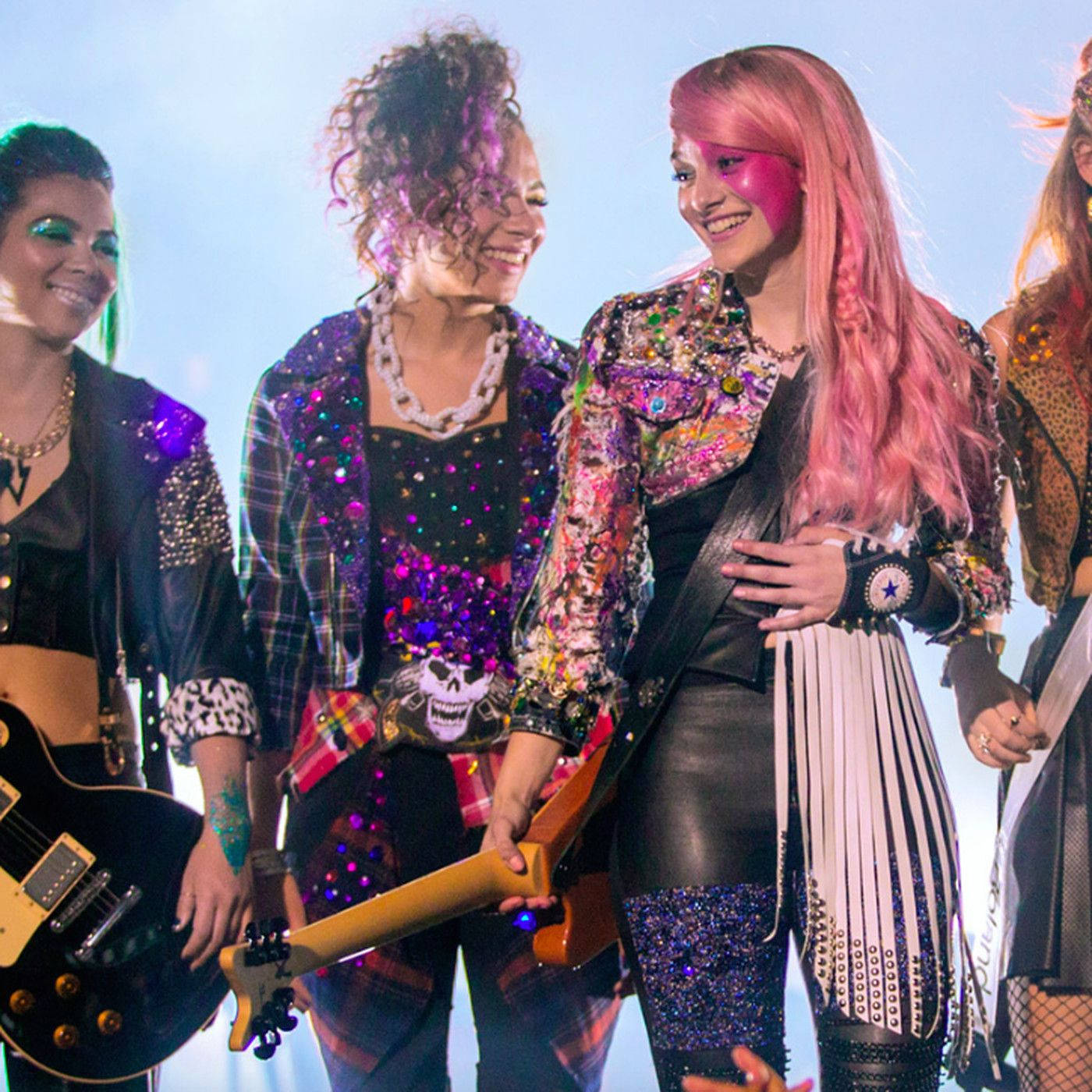 "Jem and Her Girl Squad Rocking the Stage" Wallpaper
