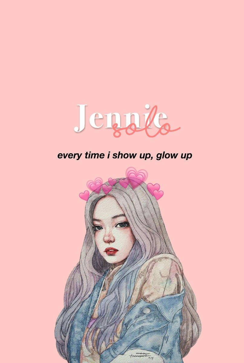 Jennie From Blackpink Anime Style Drawing Wallpaper