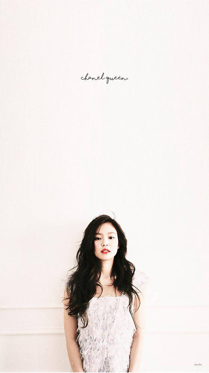 Jennie Kim i hvid kjole tapet Wallpaper