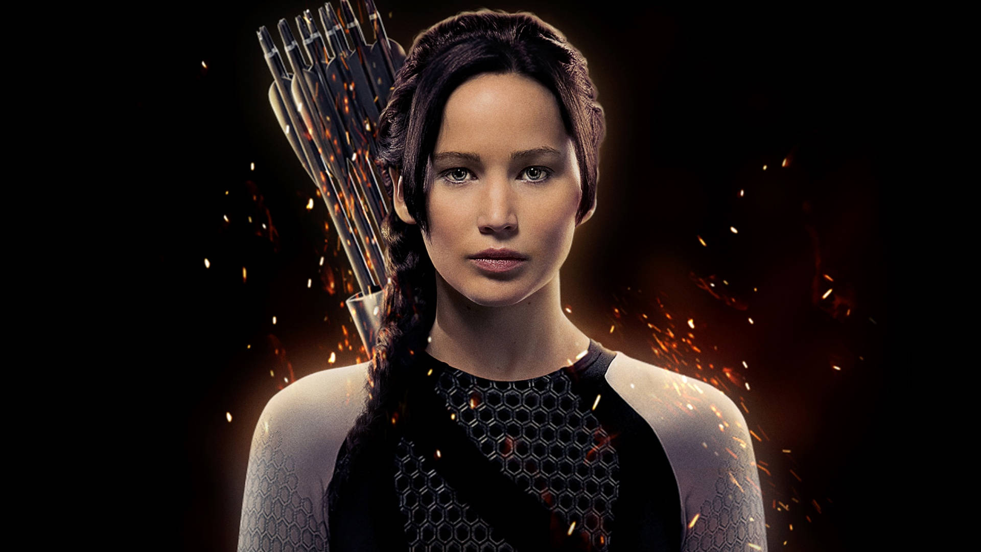 Jennifer Lawrence As Katniss Illustration Wallpaper