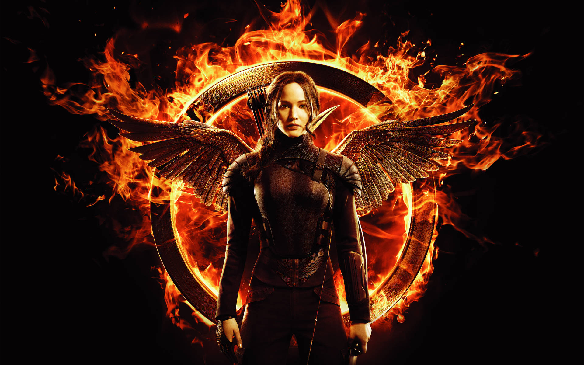 Jenniferlawrence Als Mockingjay In Den Hunger Games. Wallpaper