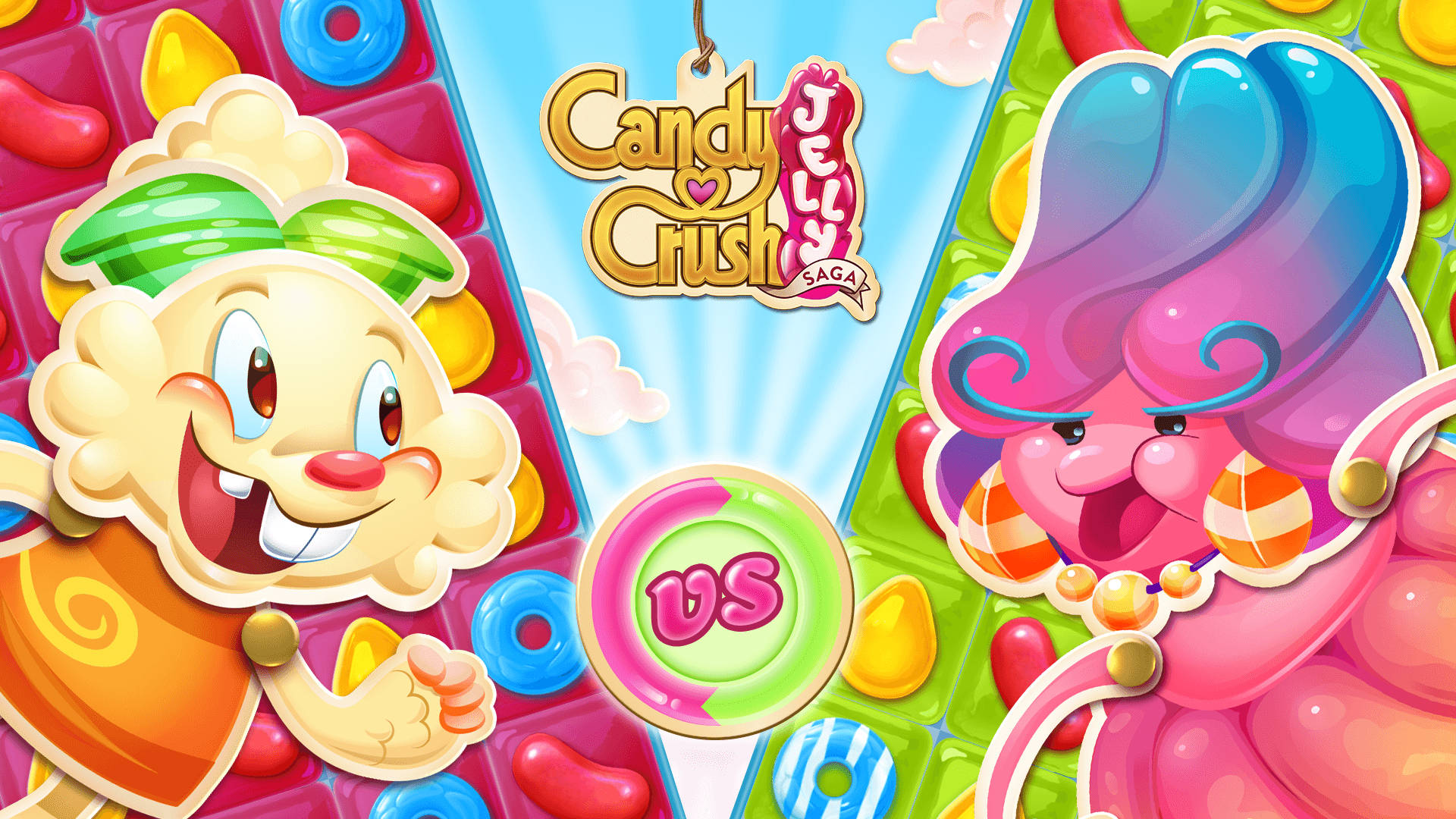 Jenny Versus Jelly Queen In The Candy Crush Saga Wallpaper