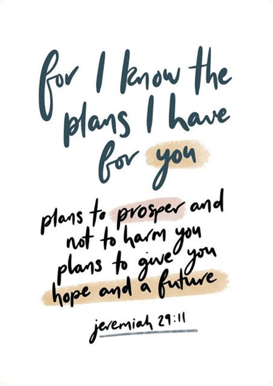 "For I know the plans I have for you - Jeremiah 29:11" Wallpaper