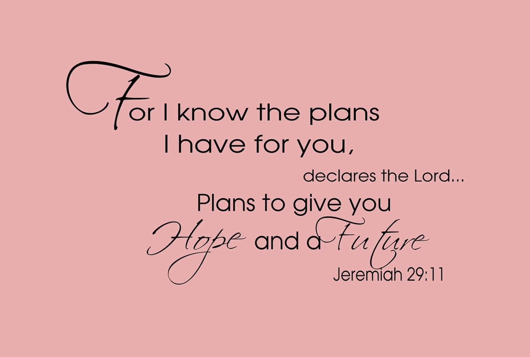 Find hope in Jeremiah 2911. Wallpaper