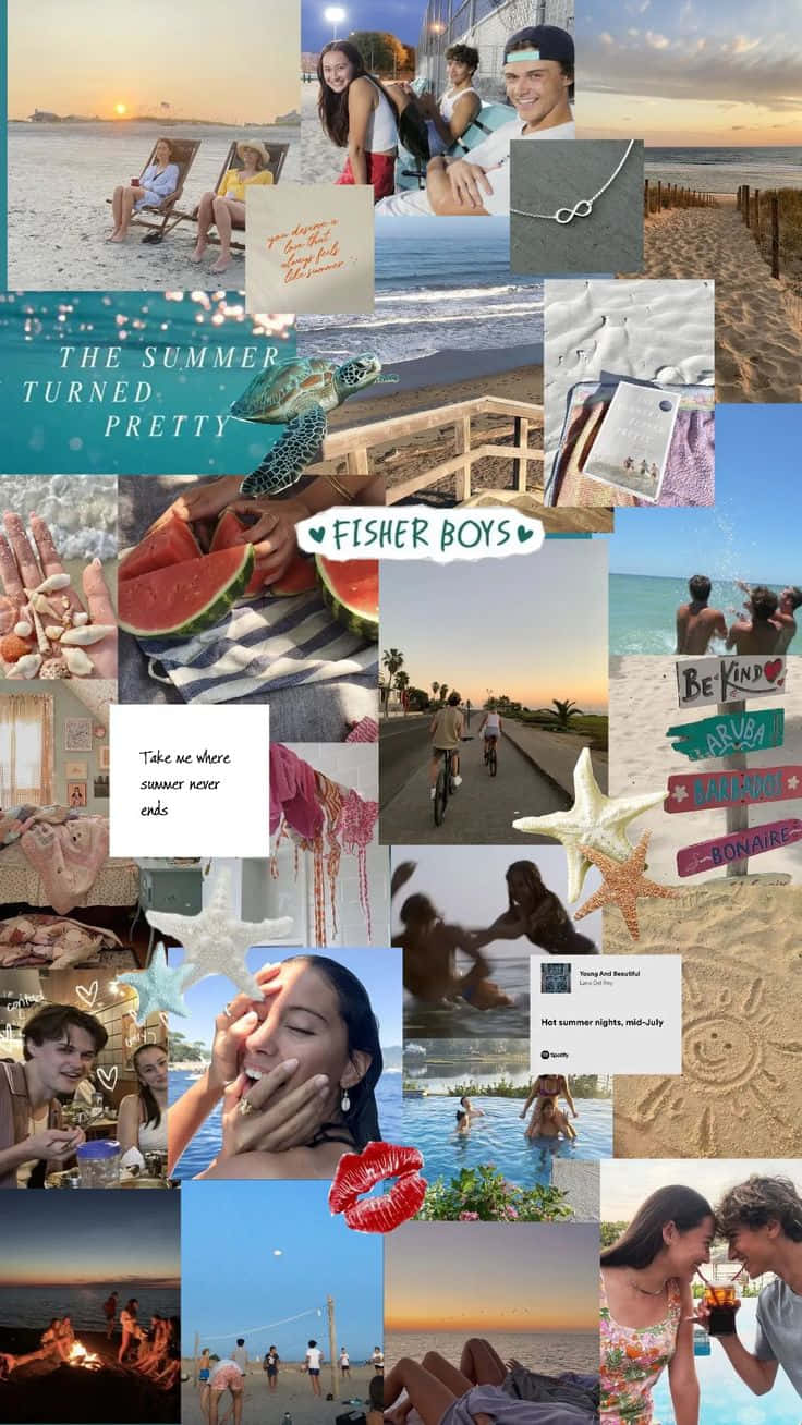 Jeremiah Fisher Summer Aesthetic Collage Wallpaper