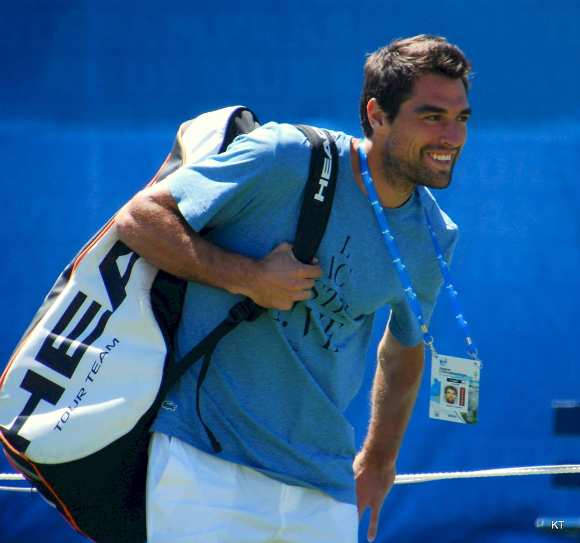 Jeremy Chardy With Tennis Bag Wallpaper