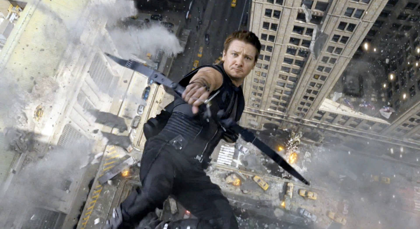 Jeremy Renner Falling Off The Building Wallpaper