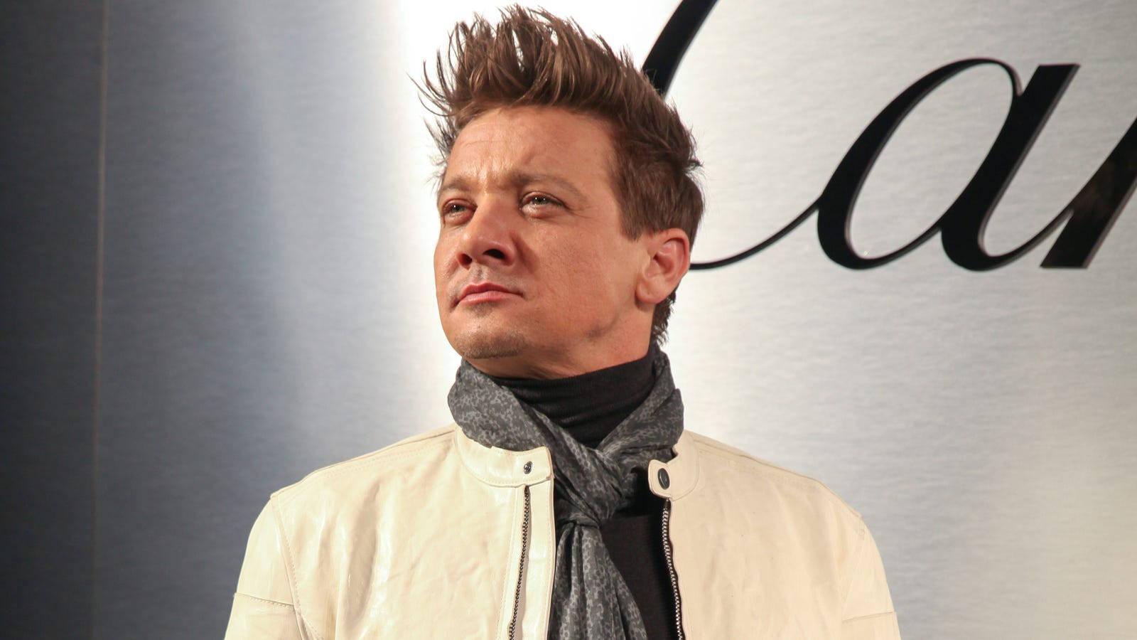 Jeremy Renner With A Scarf