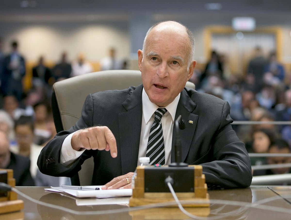 Jerry Brown supports progressive policies Wallpaper