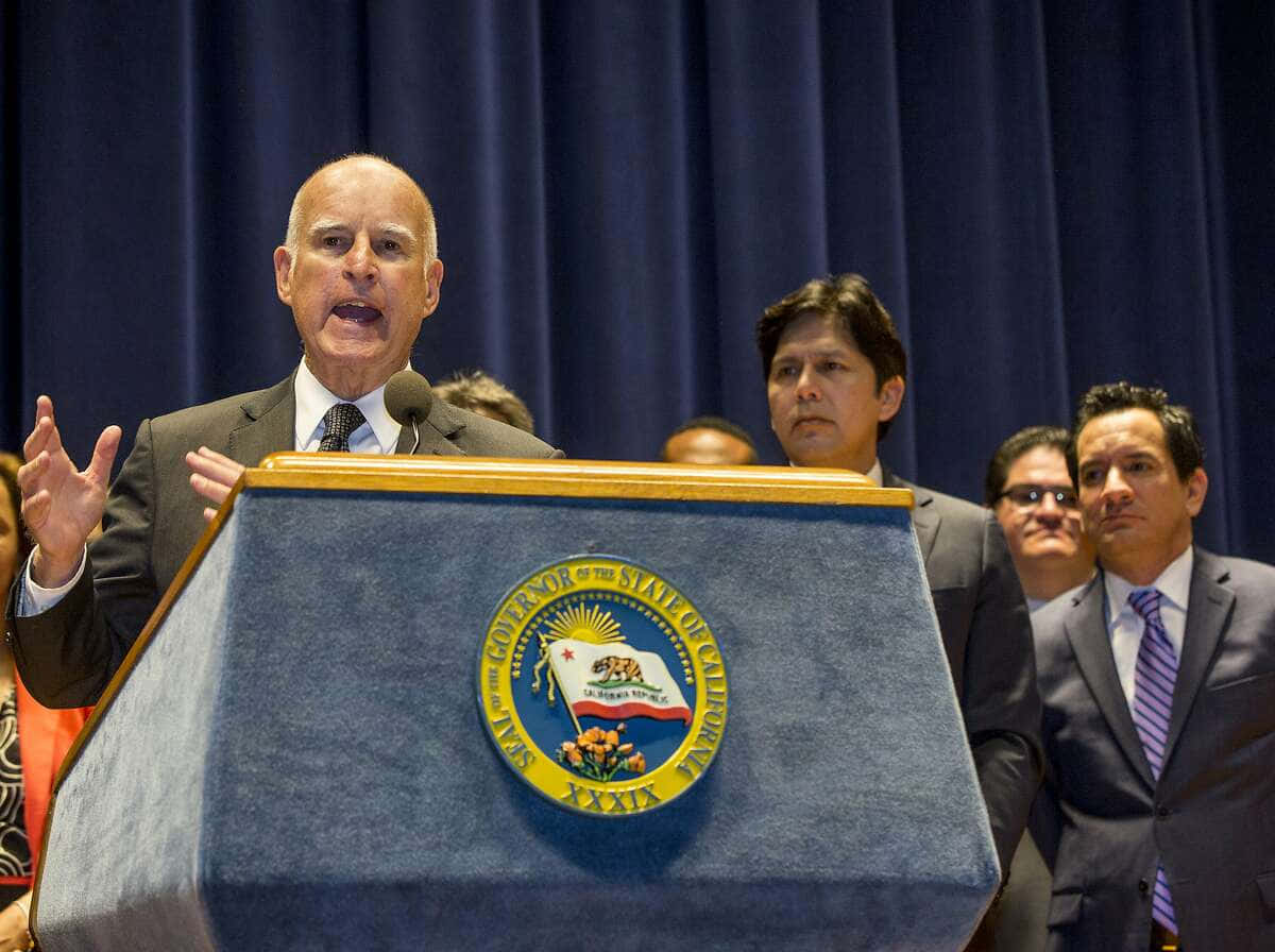 "Governor Jerry Brown Addressing the Public" Wallpaper