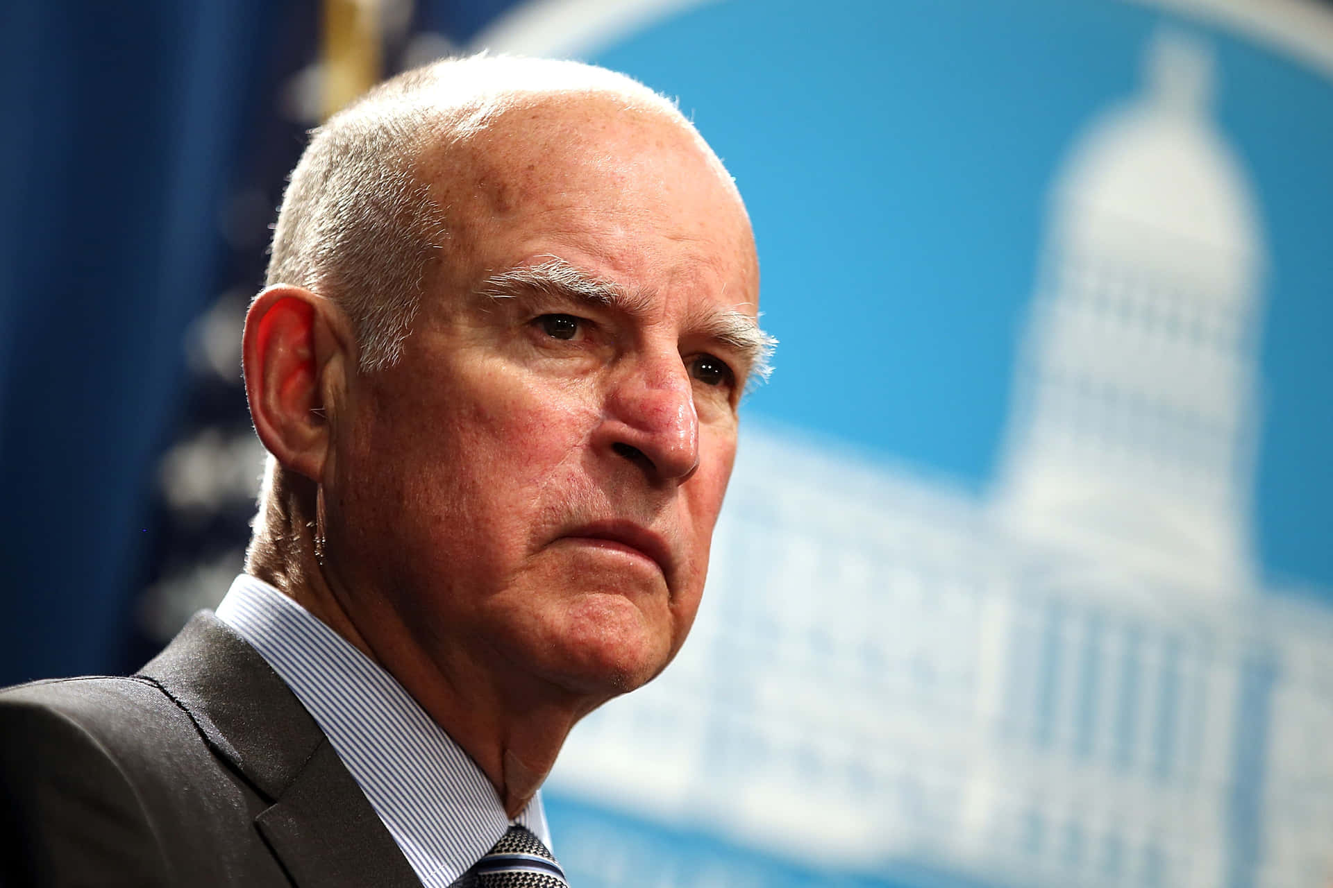 Jerry Brown Up-close Image Wallpaper