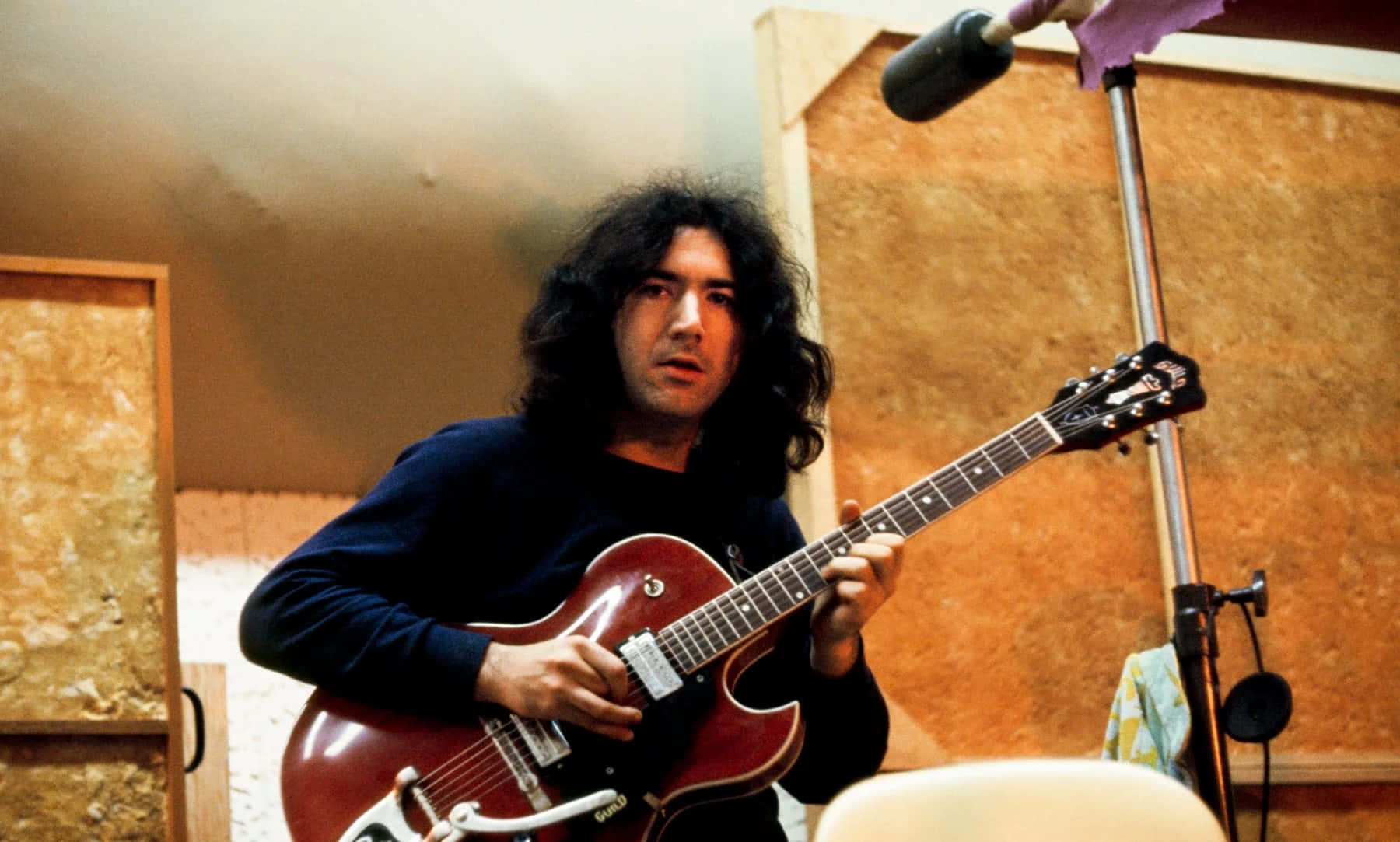 Jerry Garcia Playing Guitar Studio Session Wallpaper