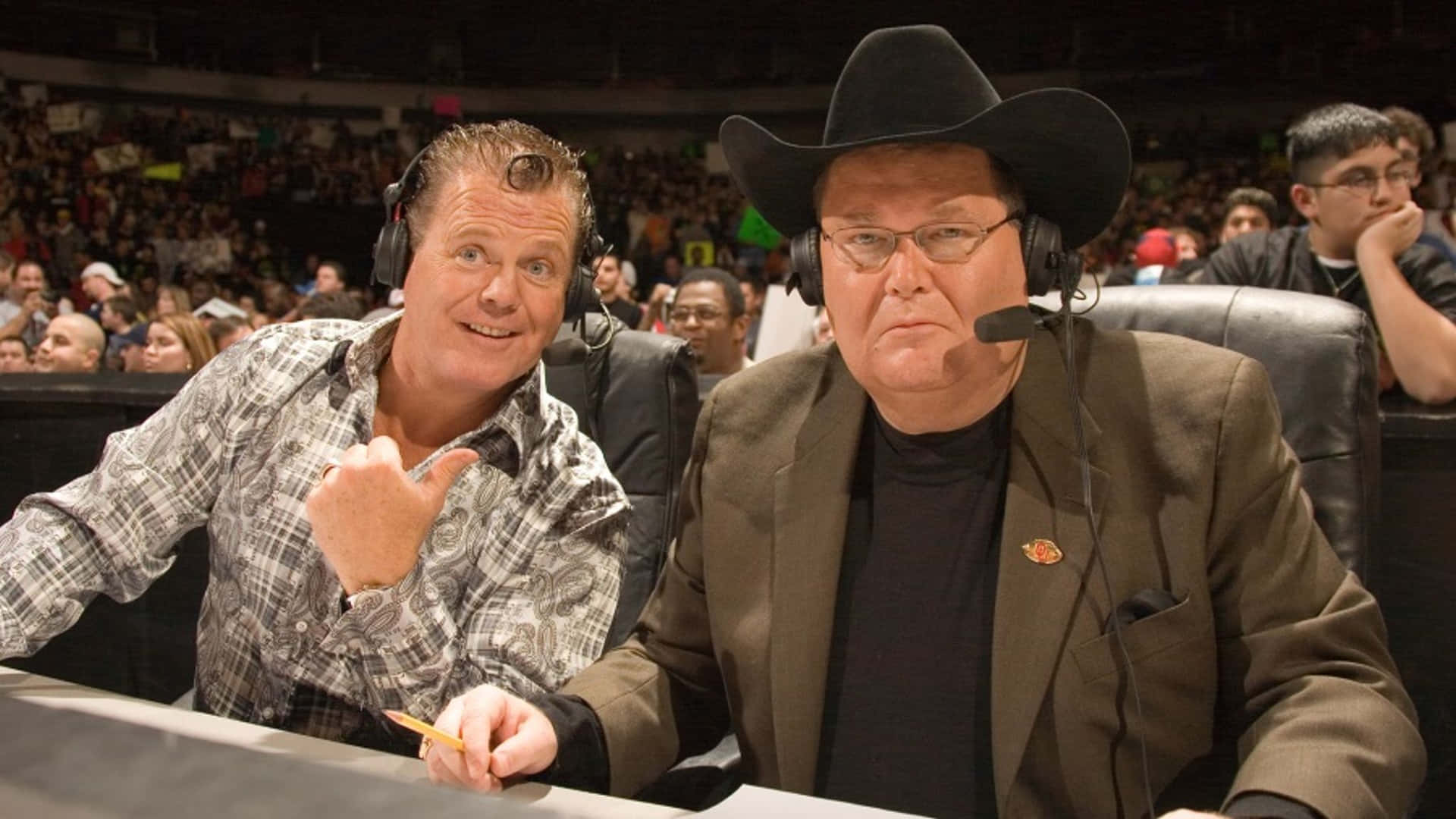 Jerry Lawler And Co-commentator Jim Ross Wallpaper