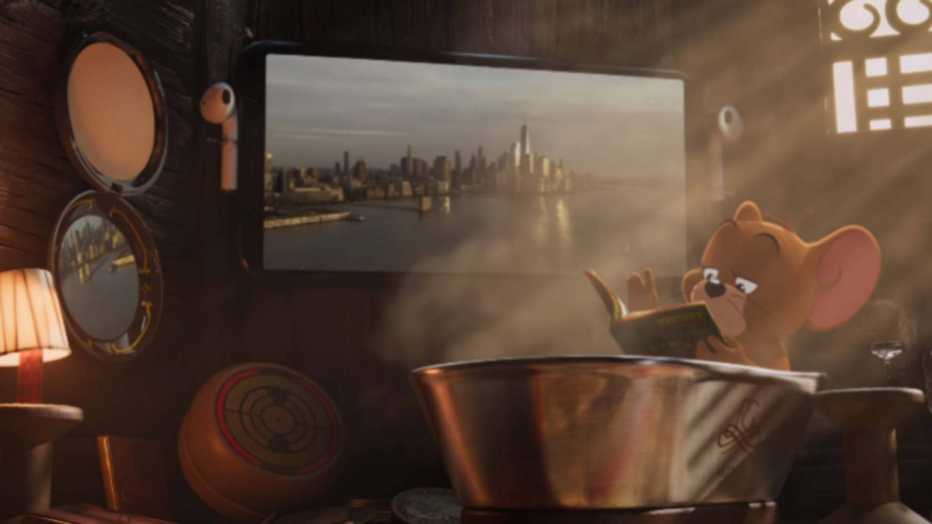 Jerry Mouse Bath Scene 2021 Movie Wallpaper