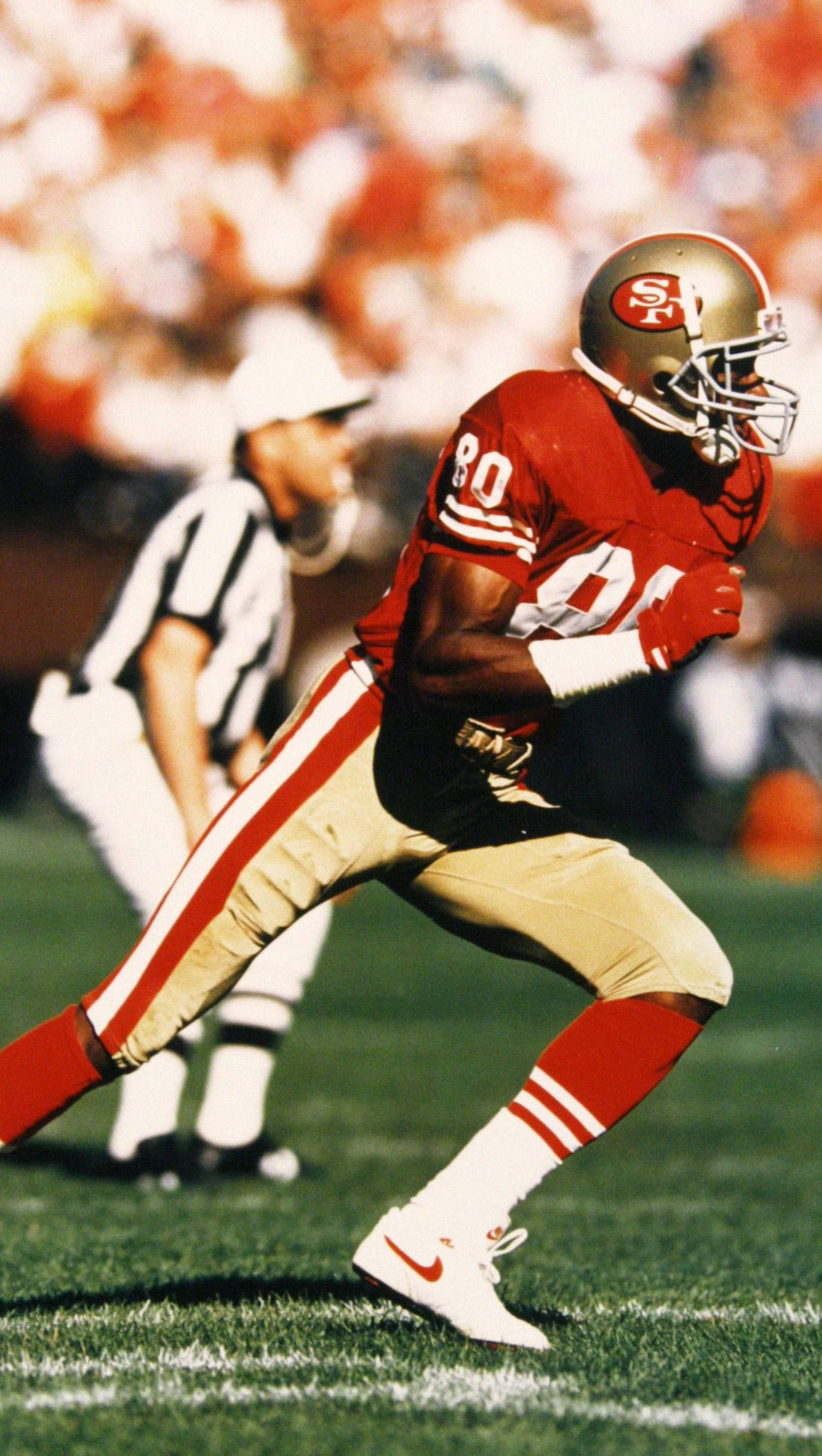 Jerry Rice In Field 49ers Iphone Wallpaper