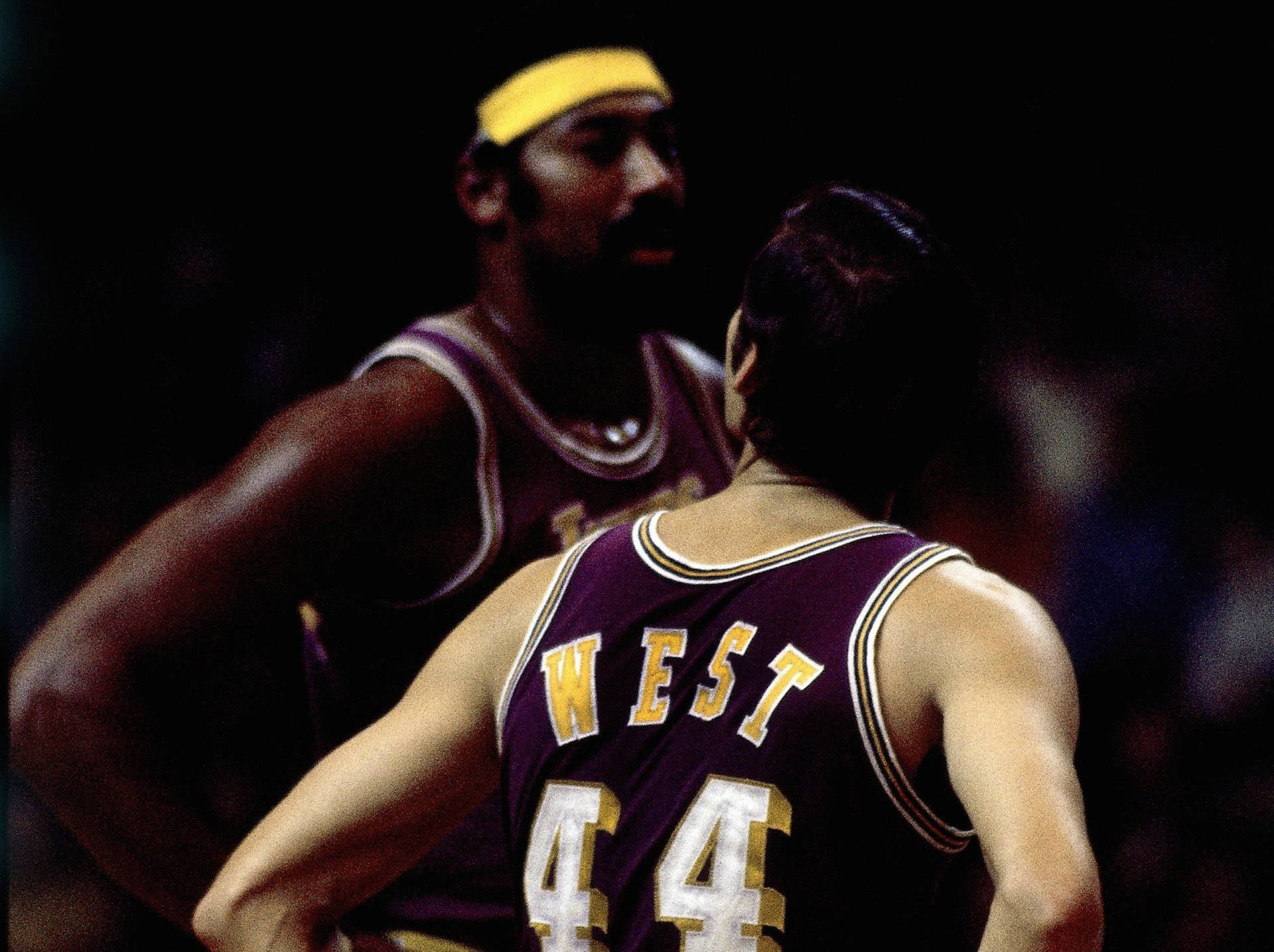 Jerry West og Wilt Chamberlain NBA's største duo Wallpaper