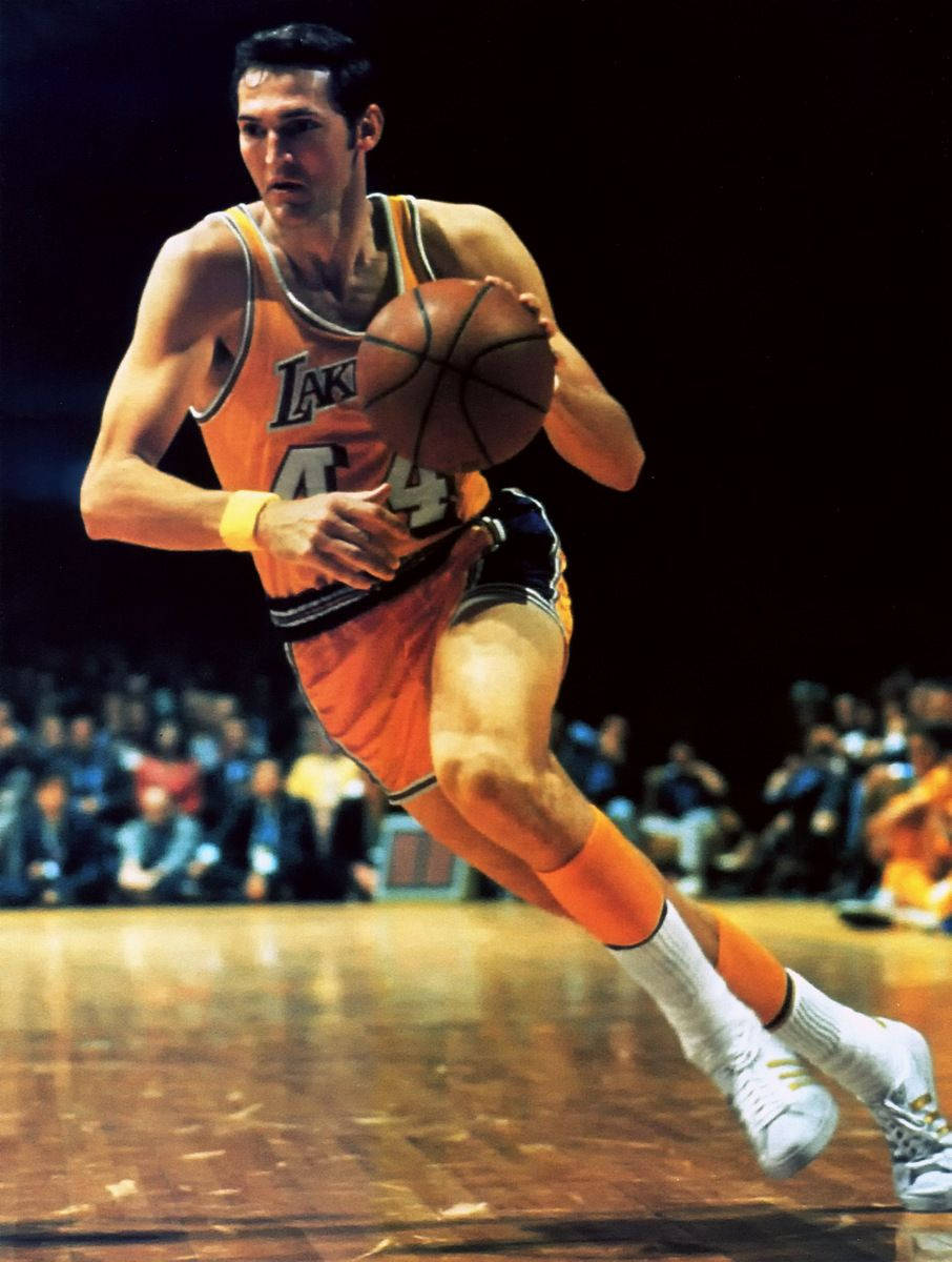 Jerry West NBA Player The Logo Pose Wallpaper