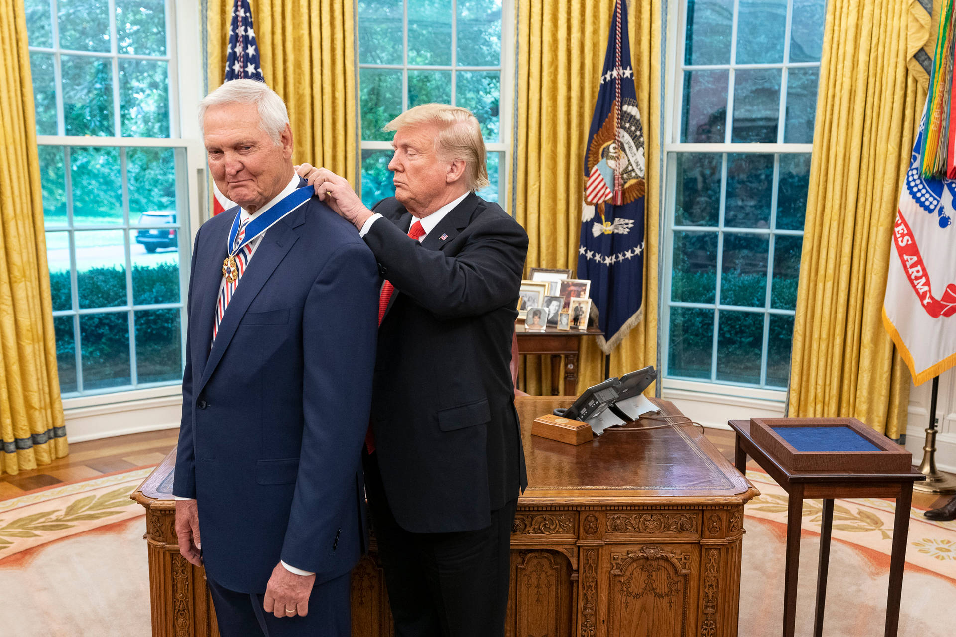 Jerry West Receives Presidential Medal Of Freedom Background