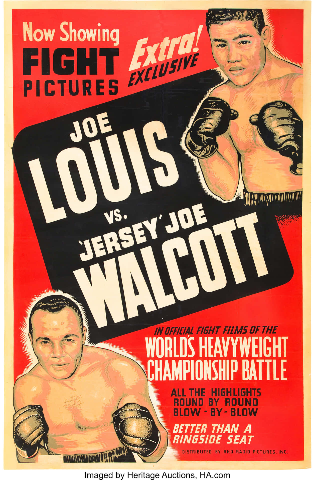 Jersey Joe Walcott And Joe Louis Fight Poster Wallpaper