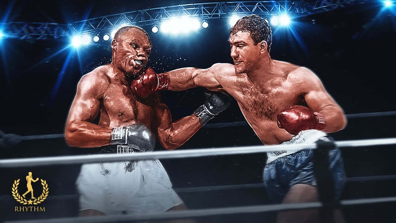 Jersey Joe Walcott And Joe Marciano's Fight Enhanced Photo Wallpaper