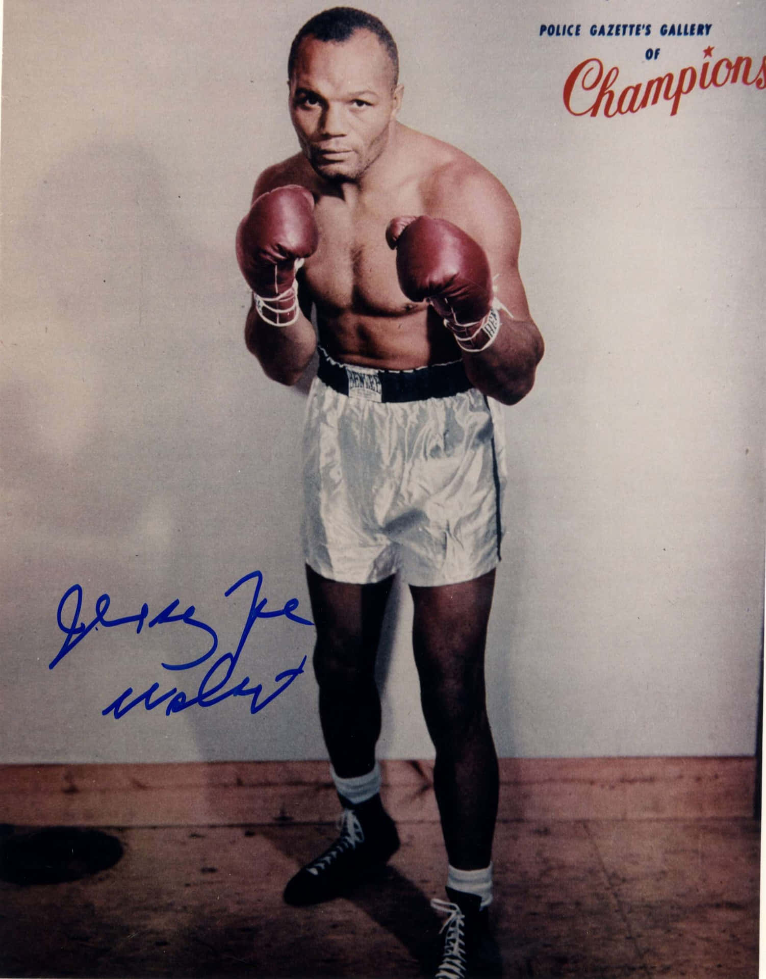 Jersey Joe Walcott's Signed Photo Wallpaper