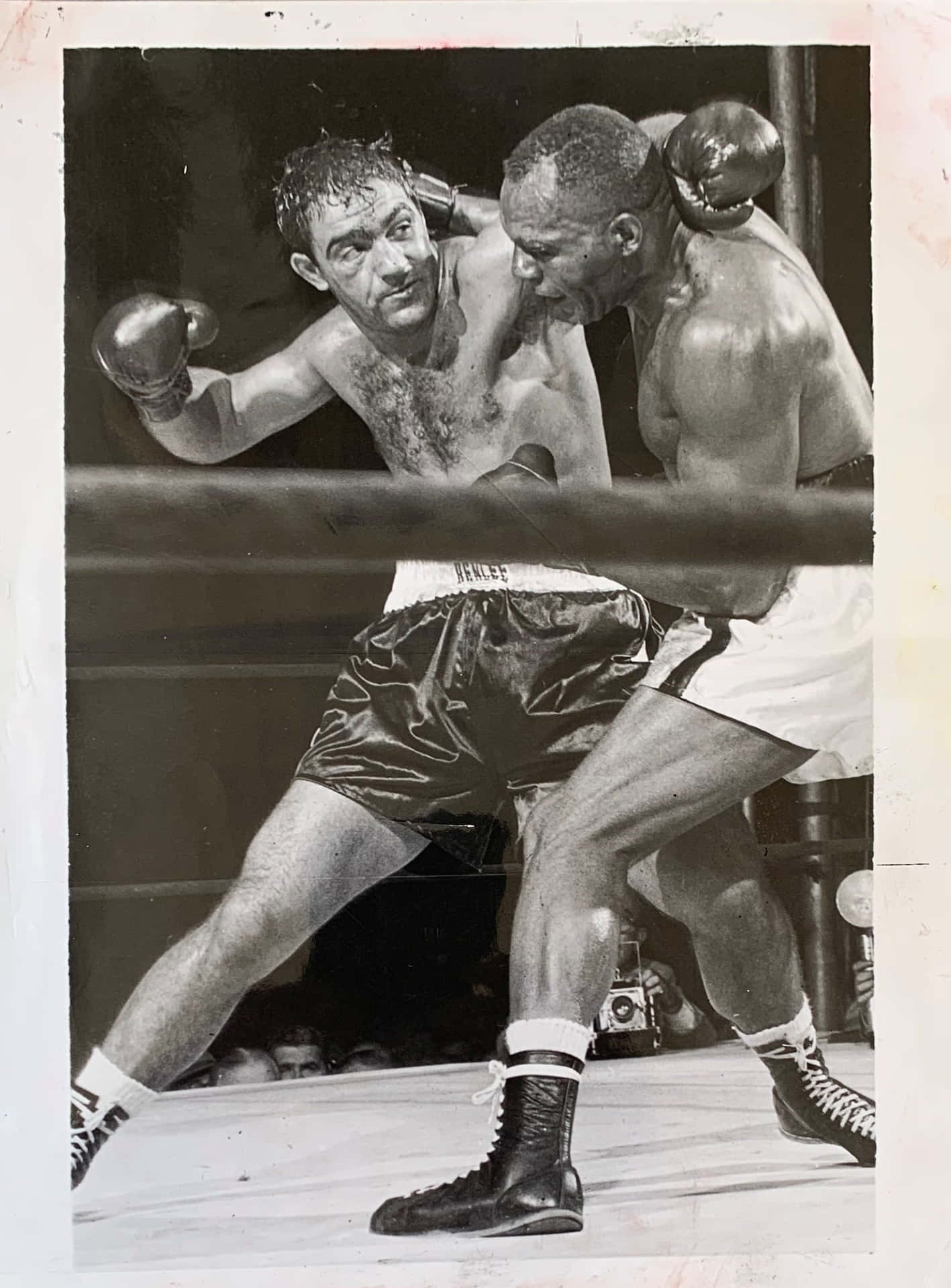 Jersey Joe Walcott Vs Rocky Marciano Fight In Philadelphia Wallpaper