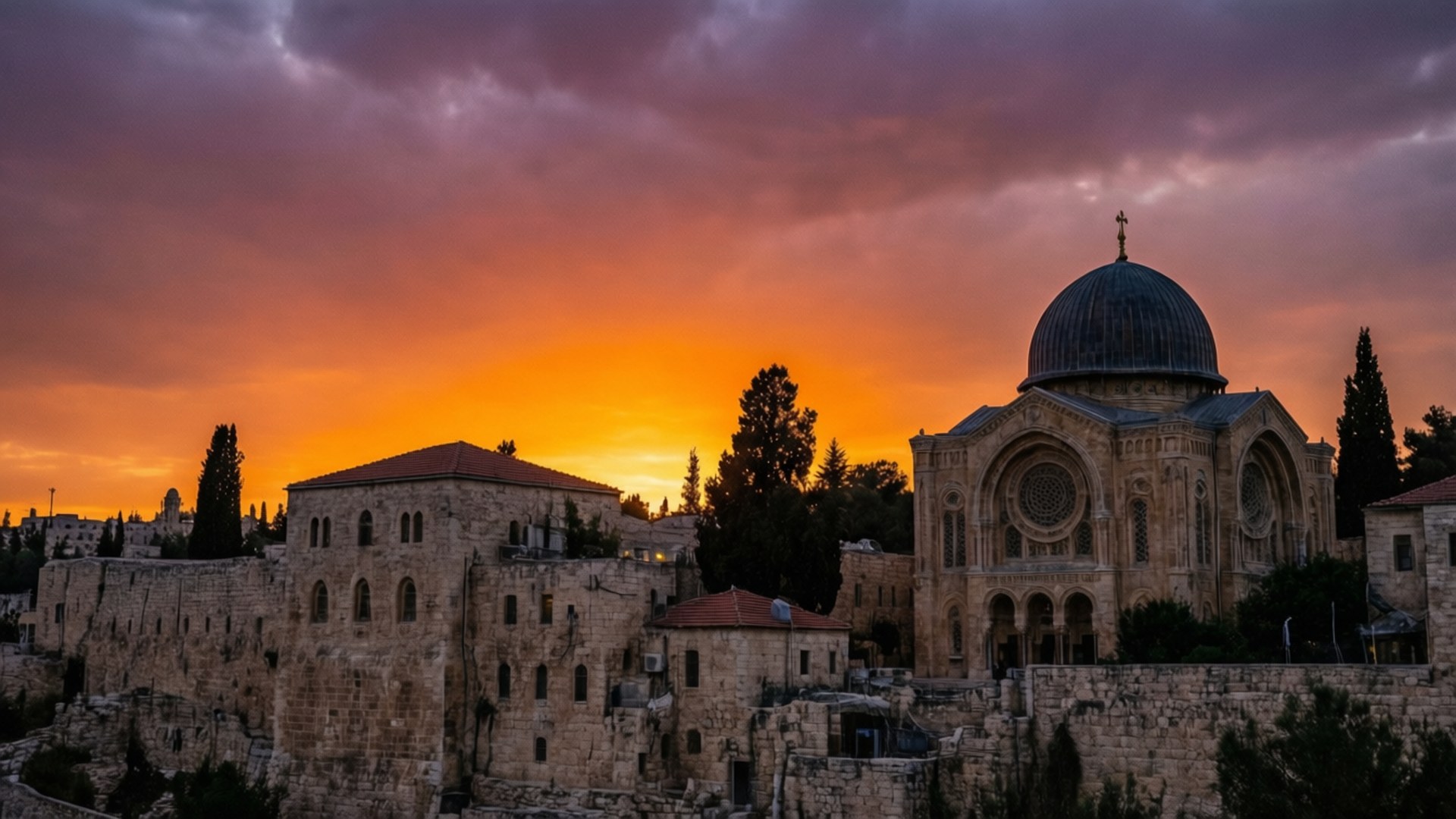 Matahari terbenam di Yerusalem untuk Shemini Atzeret