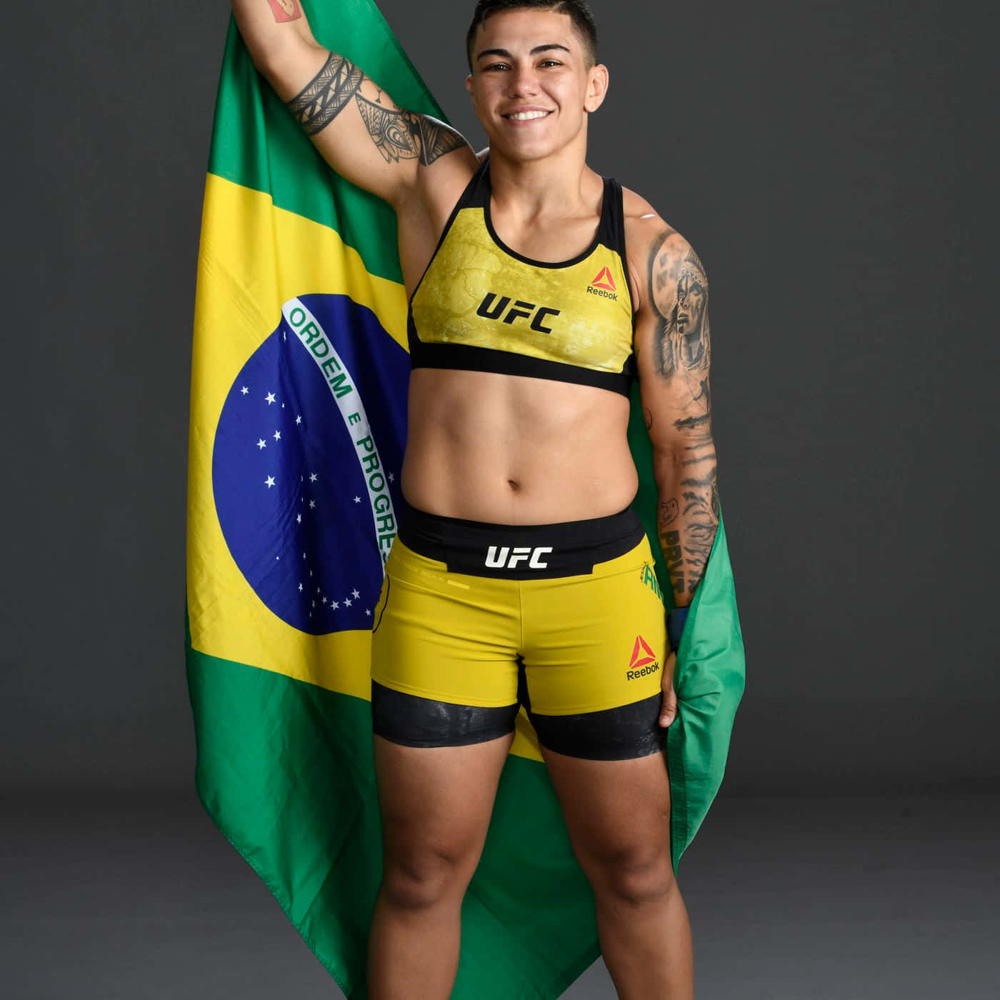 Jéssica Andrade Holding Brazilian Flag Wallpaper