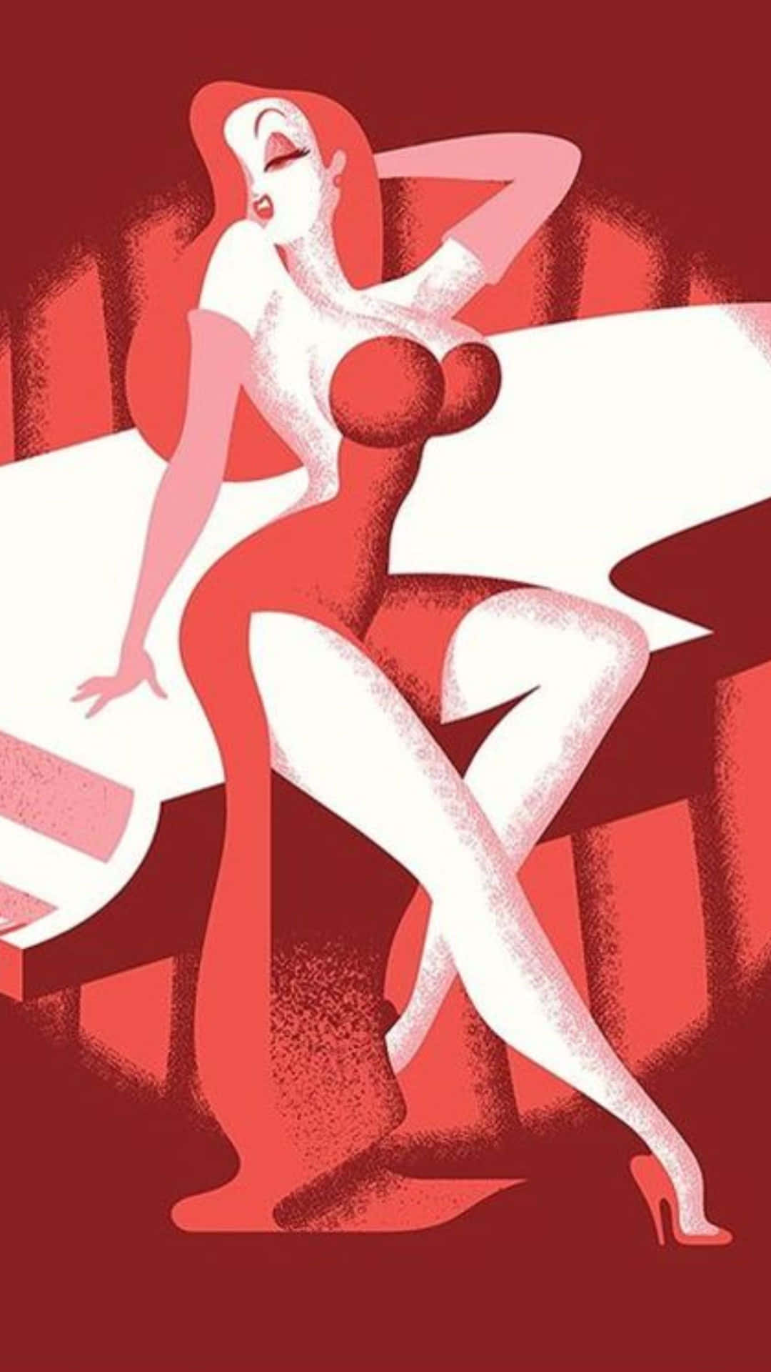 Jessica Rabbit Red Background Illustration Wallpaper