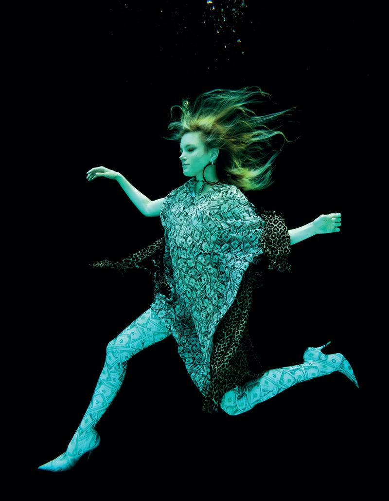 Jessica Stam Floating In Water