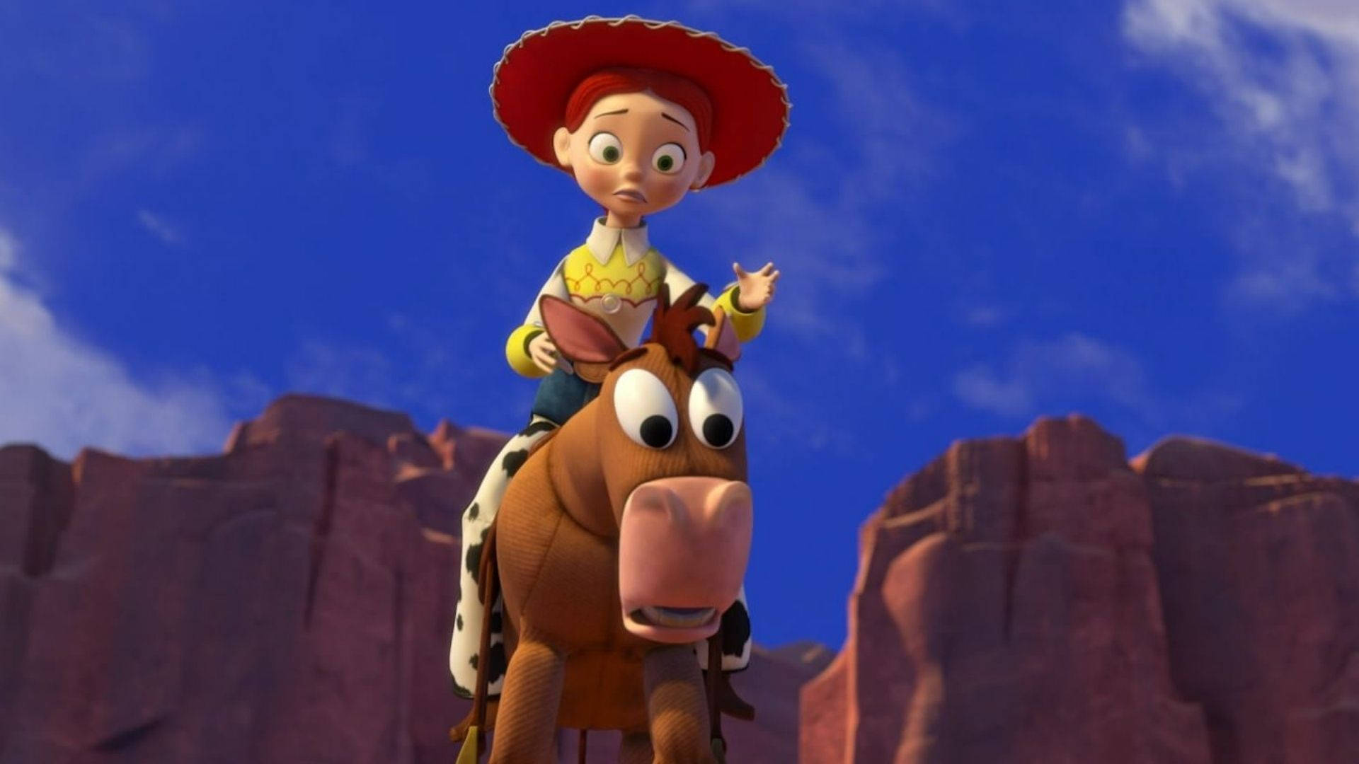 Jessie Riding Bullseye Toy Story Wallpaper