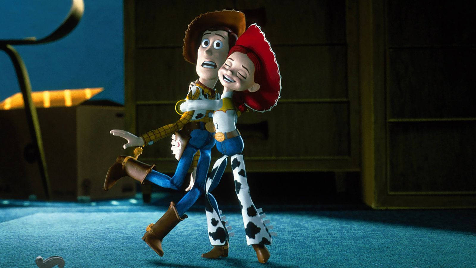 Jessie Toy Story Hugging Woody Background