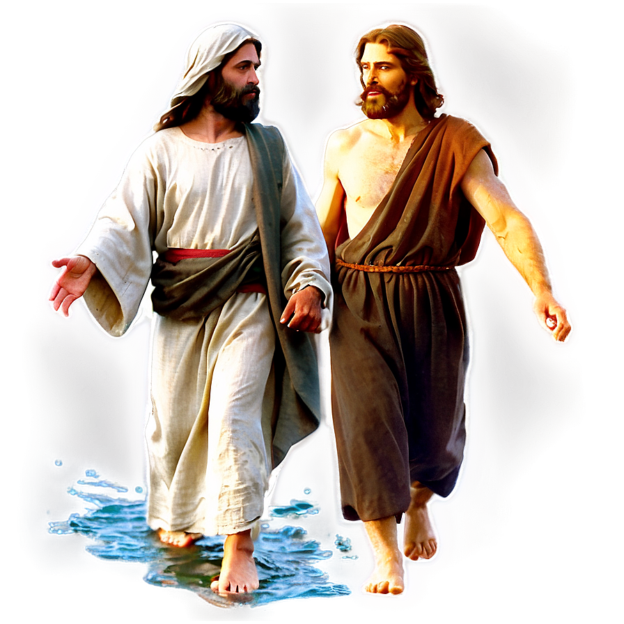 Jesus And Peter Walking On Water Png Dph50 PNG