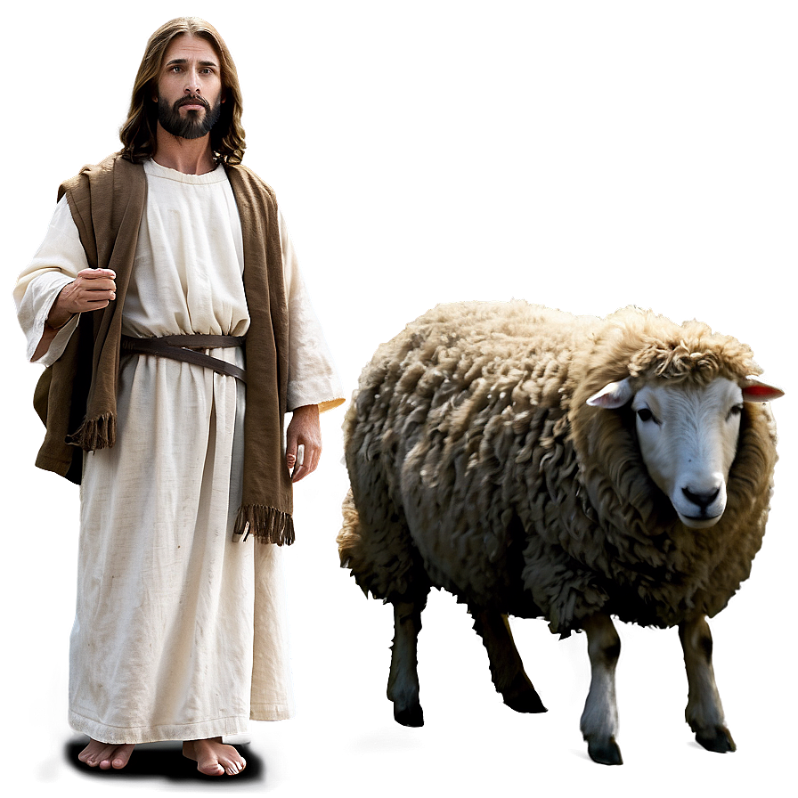 Jesus And The Lost Sheep Png 05032024 PNG