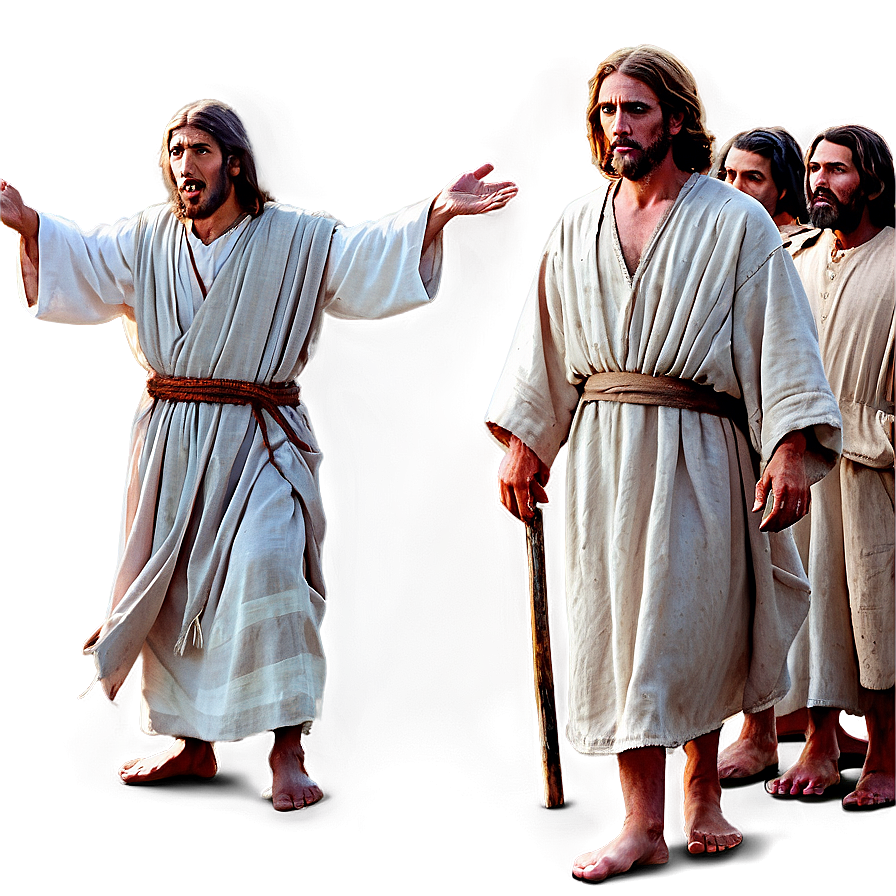Jesus And The Ten Lepers Png Hjp6 PNG