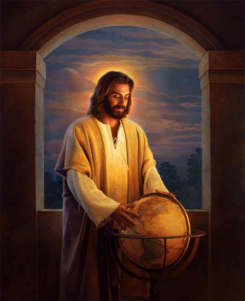 Jesuskristus Som Övervakar Världen Bild