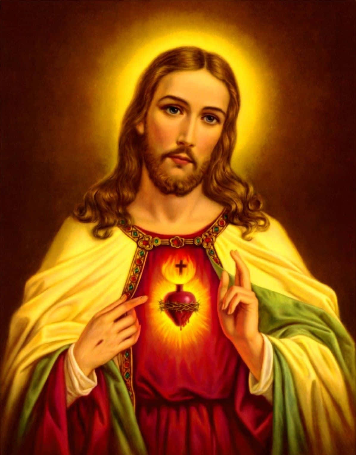 Download Sacred Heart Of Jesus Christ picture | Wallpapers.com
