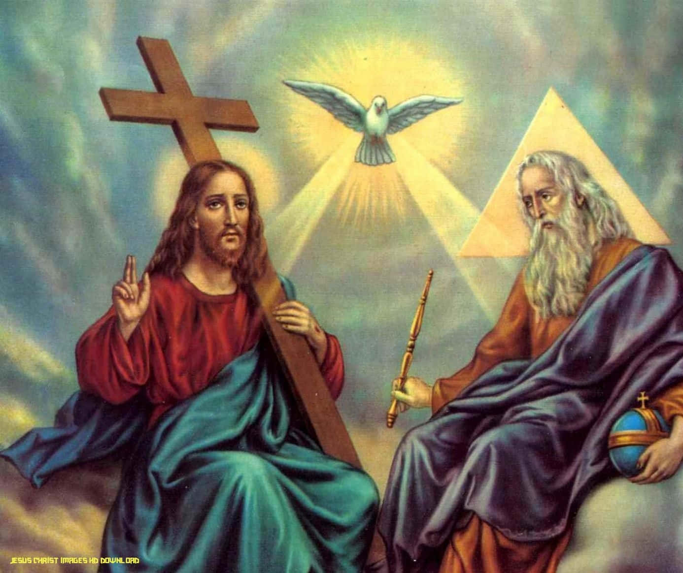 Bildvon Jesus Christus, Der Heiligen Dreifaltigkeit.