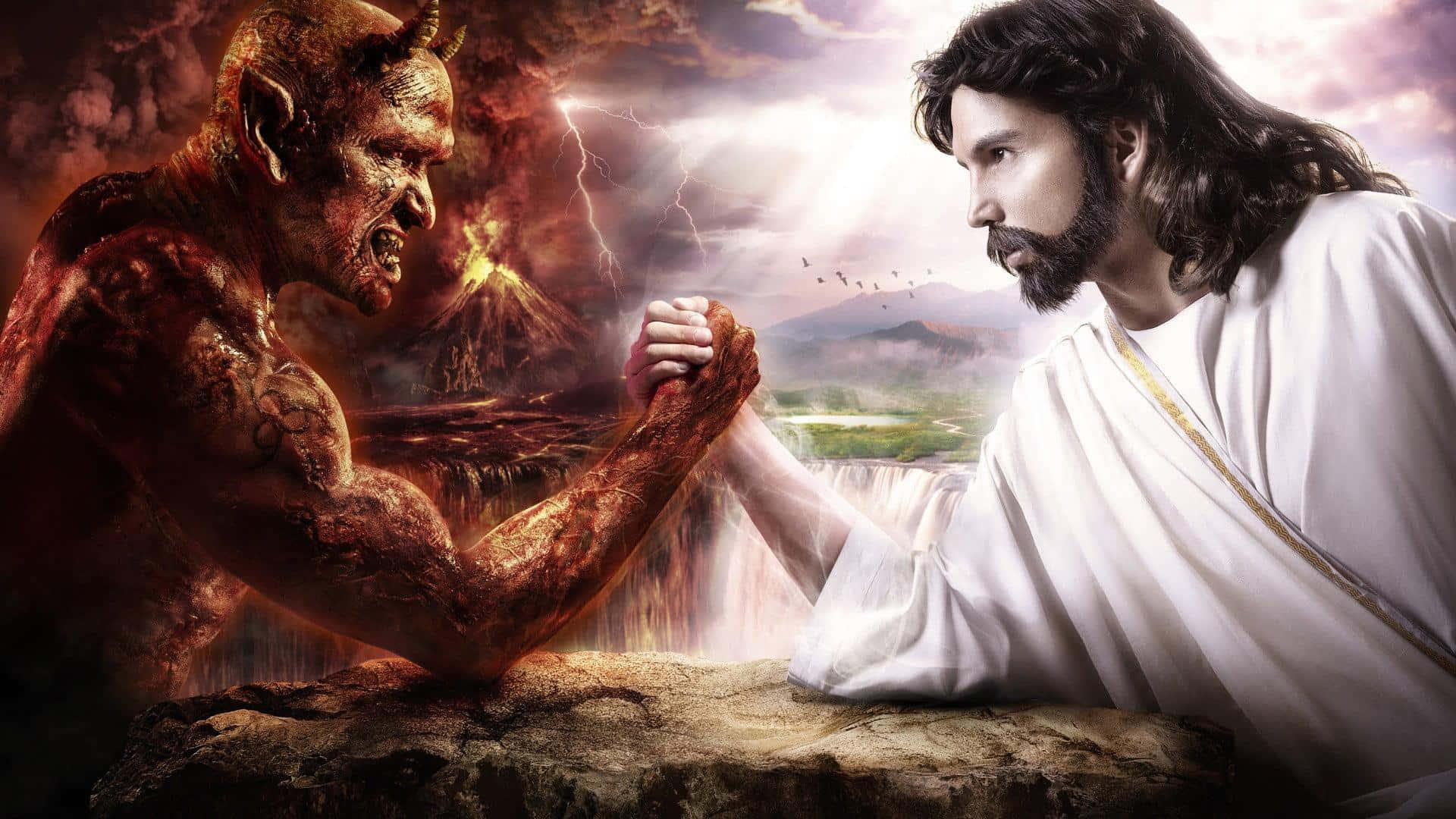 Jesuskristus Mod Djævelen Billede