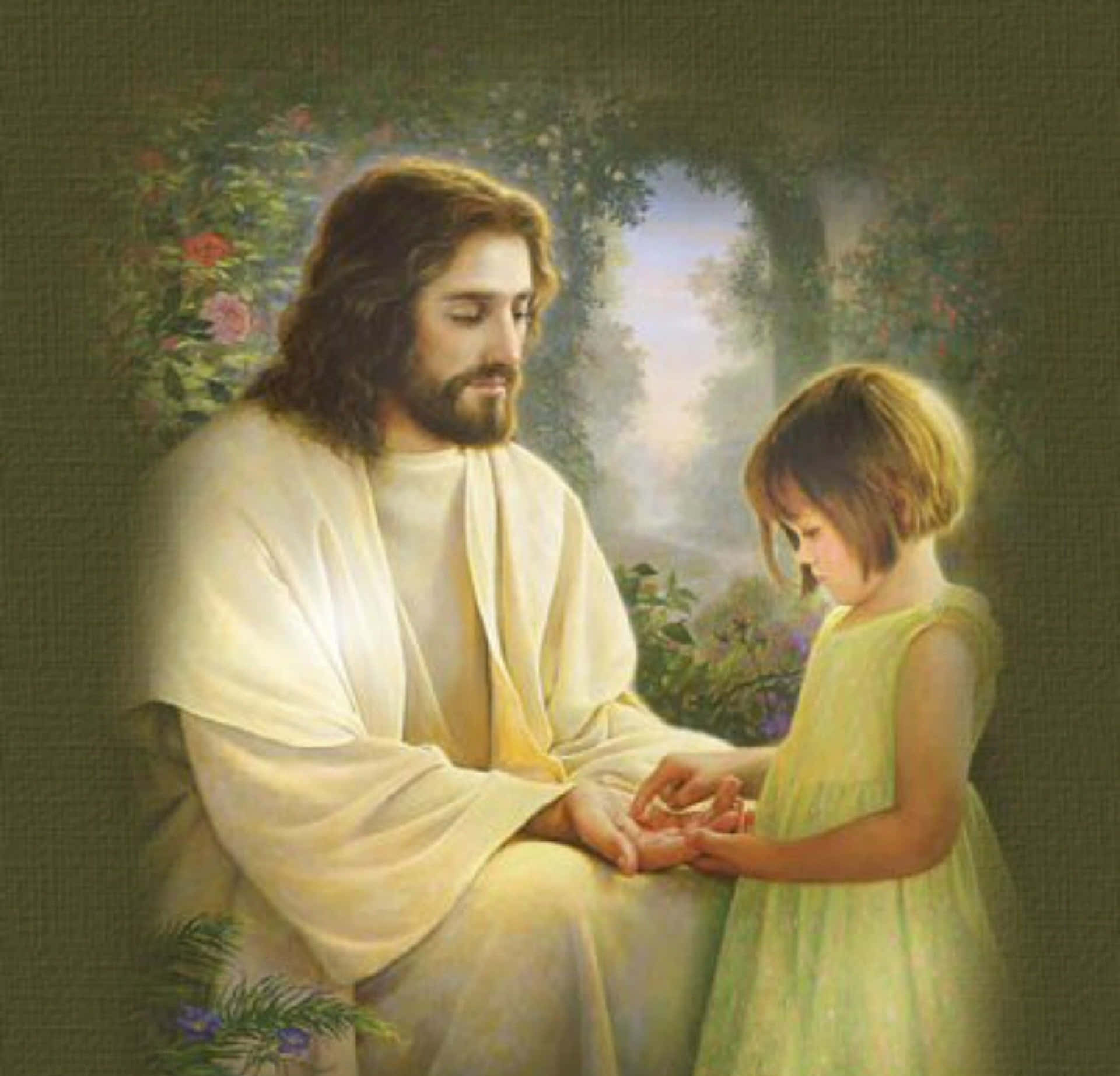 Immaginedi Gesù Cristo E Di Un Bambino