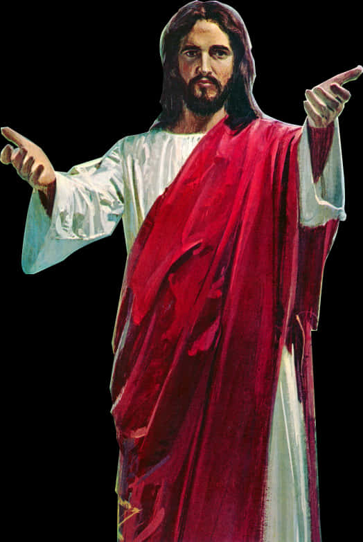 Jesus Christ Red Robe PNG
