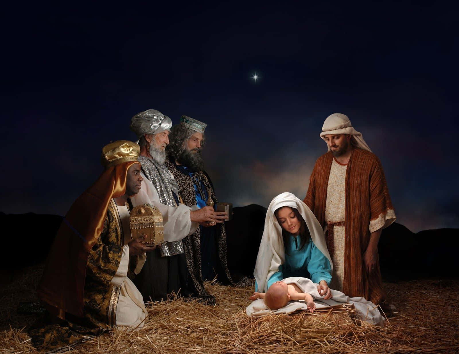 Christmas Jesus Born Artwork 4K Ultra HD Mobile Wallpaper