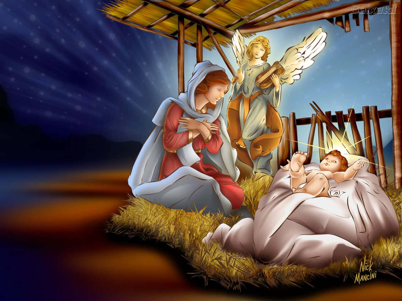 Christmas Nativity of Jesus Minimalist Wallpaper 4K HD PC 5640h