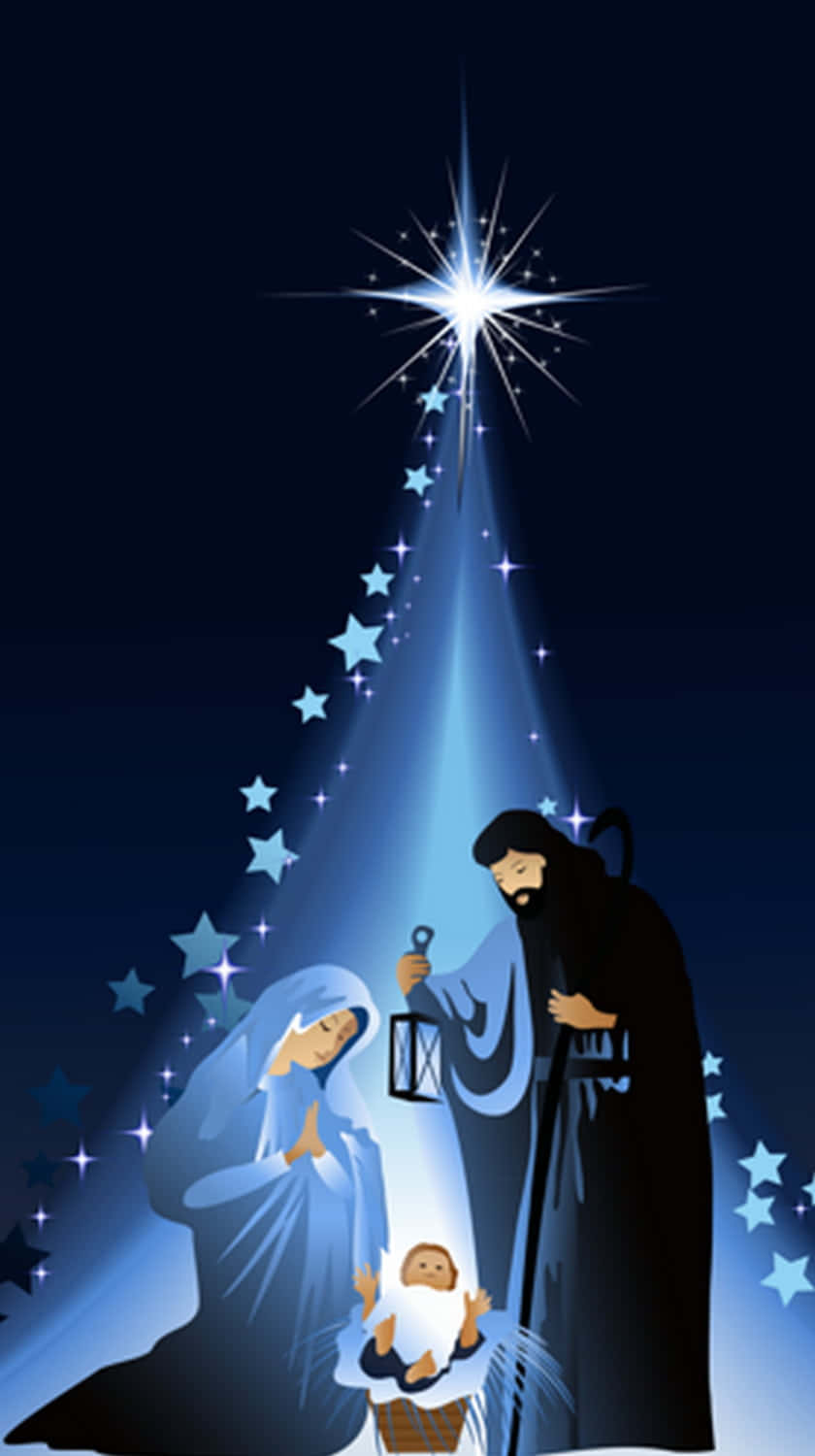Celebrandoo Nascimento De Jesus Cristo Na Alegre Festividade Do Natal. Papel de Parede