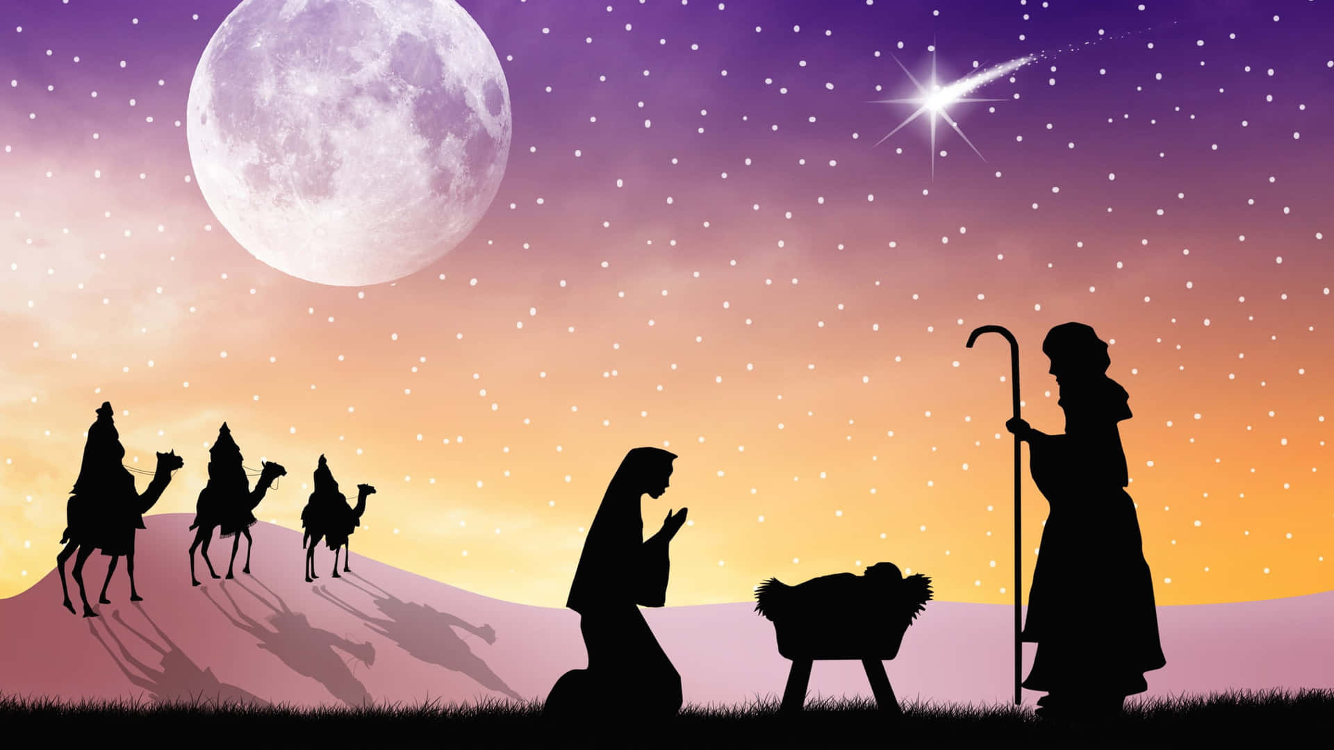 Weihnachtenfeiern Mit Jesus Wallpaper