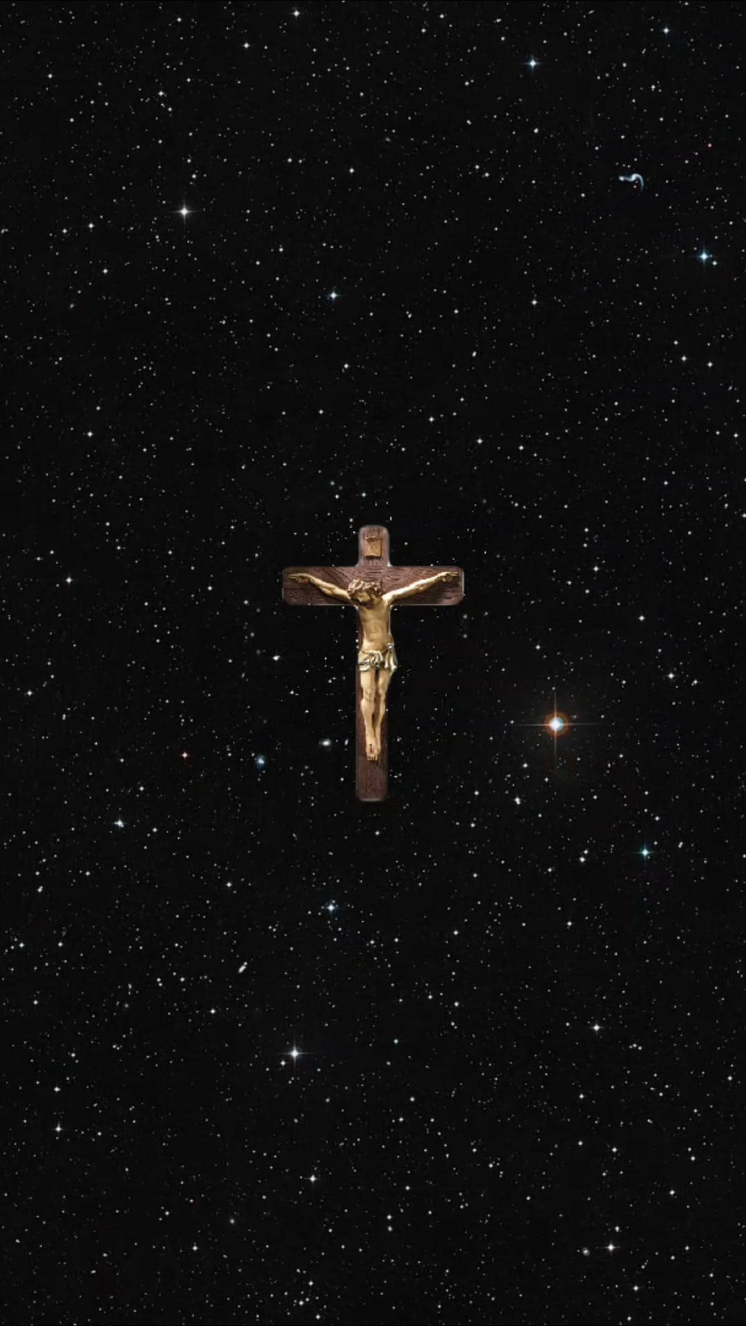 Jesus Cross In Space Background