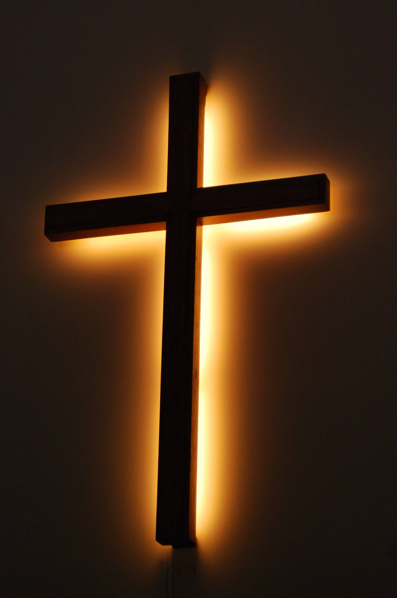 Jesus Cross With Backlights Wallpaper