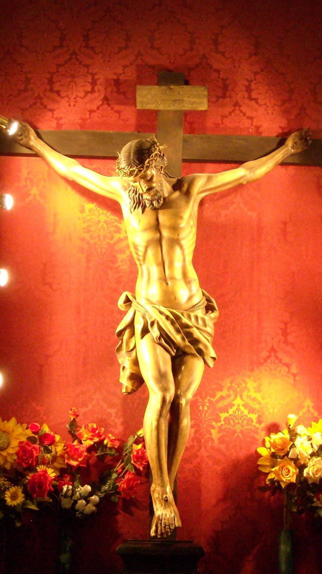 Jesus Cross With Flowers Wallpaper