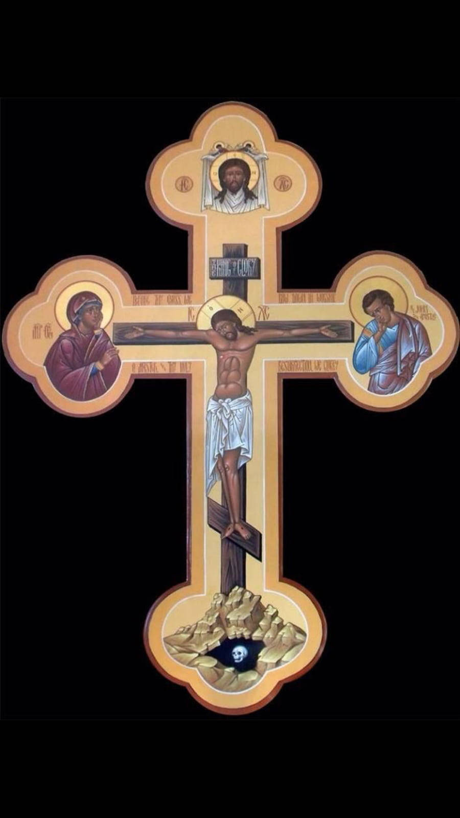 Jesus Cross With Other Figures Wallpaper